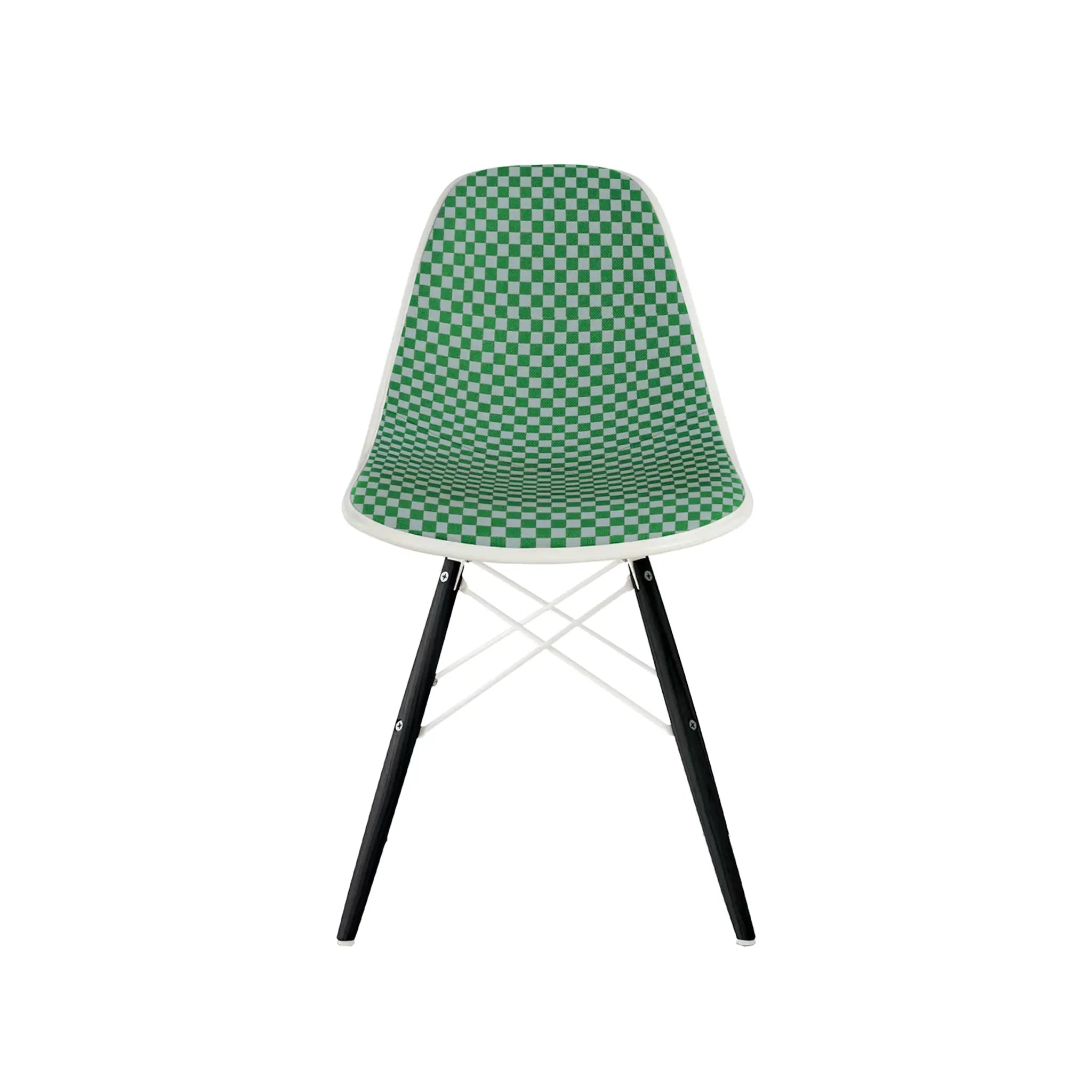 Eames® Molded Plastic Side Chair, Ebony Dowel Base - Upholstered