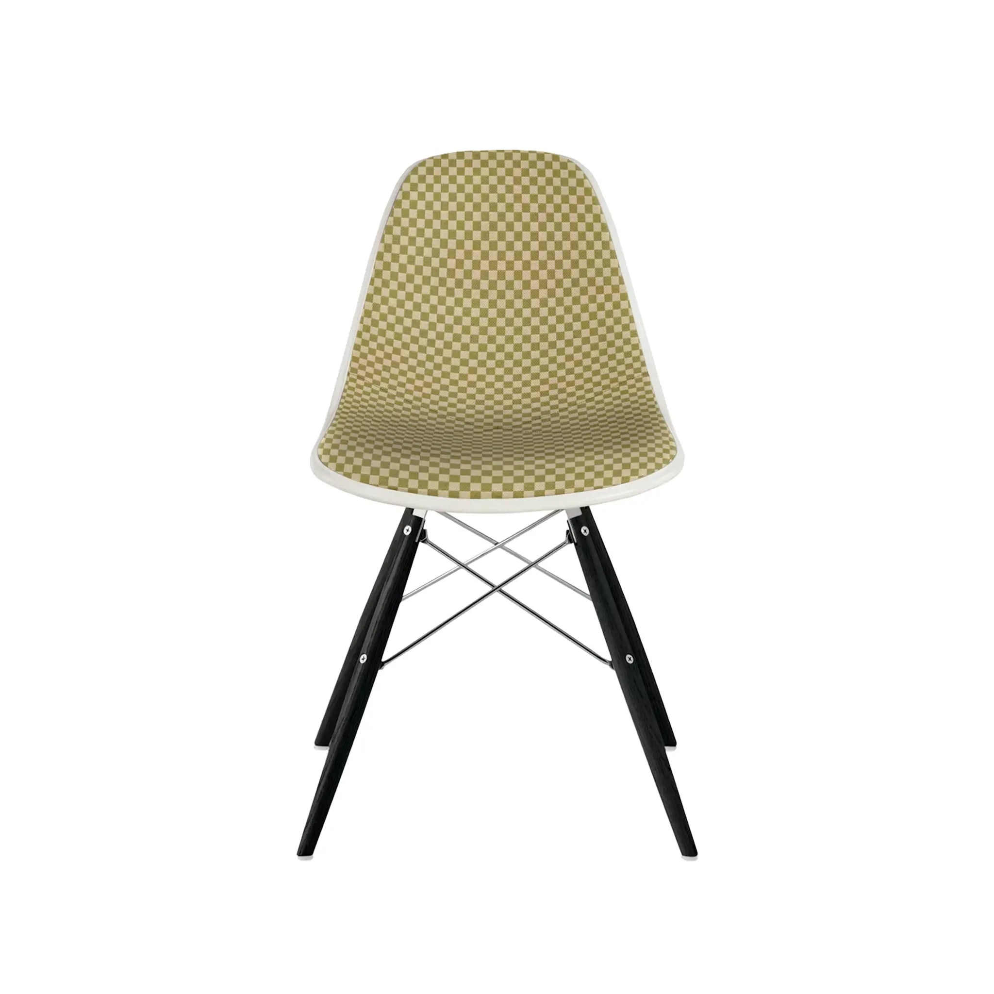 Eames® Molded Plastic Side Chair, Ebony Dowel Base - Upholstered