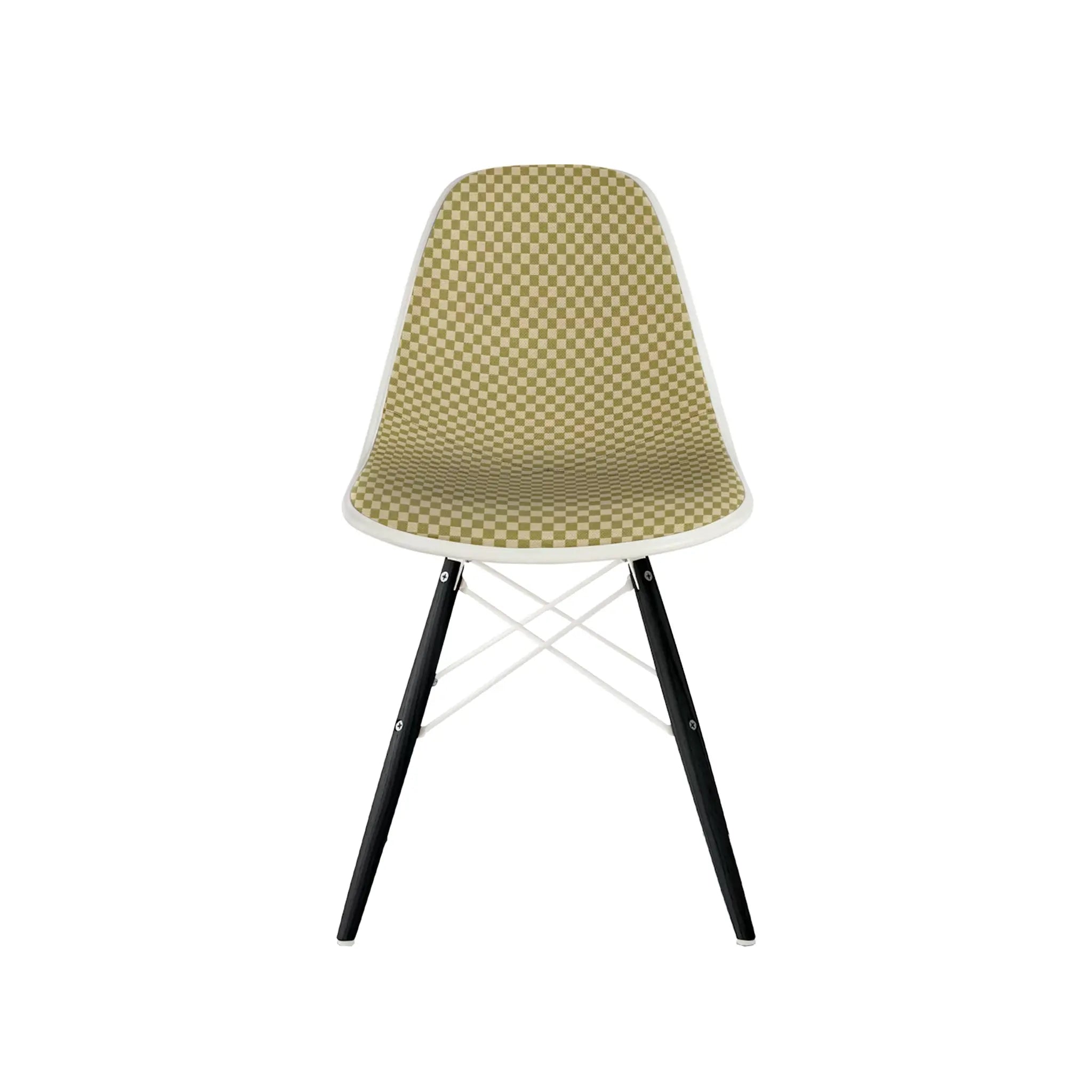 Eames® Molded Plastic Side Chair, Ebony Dowel Base - Upholstered