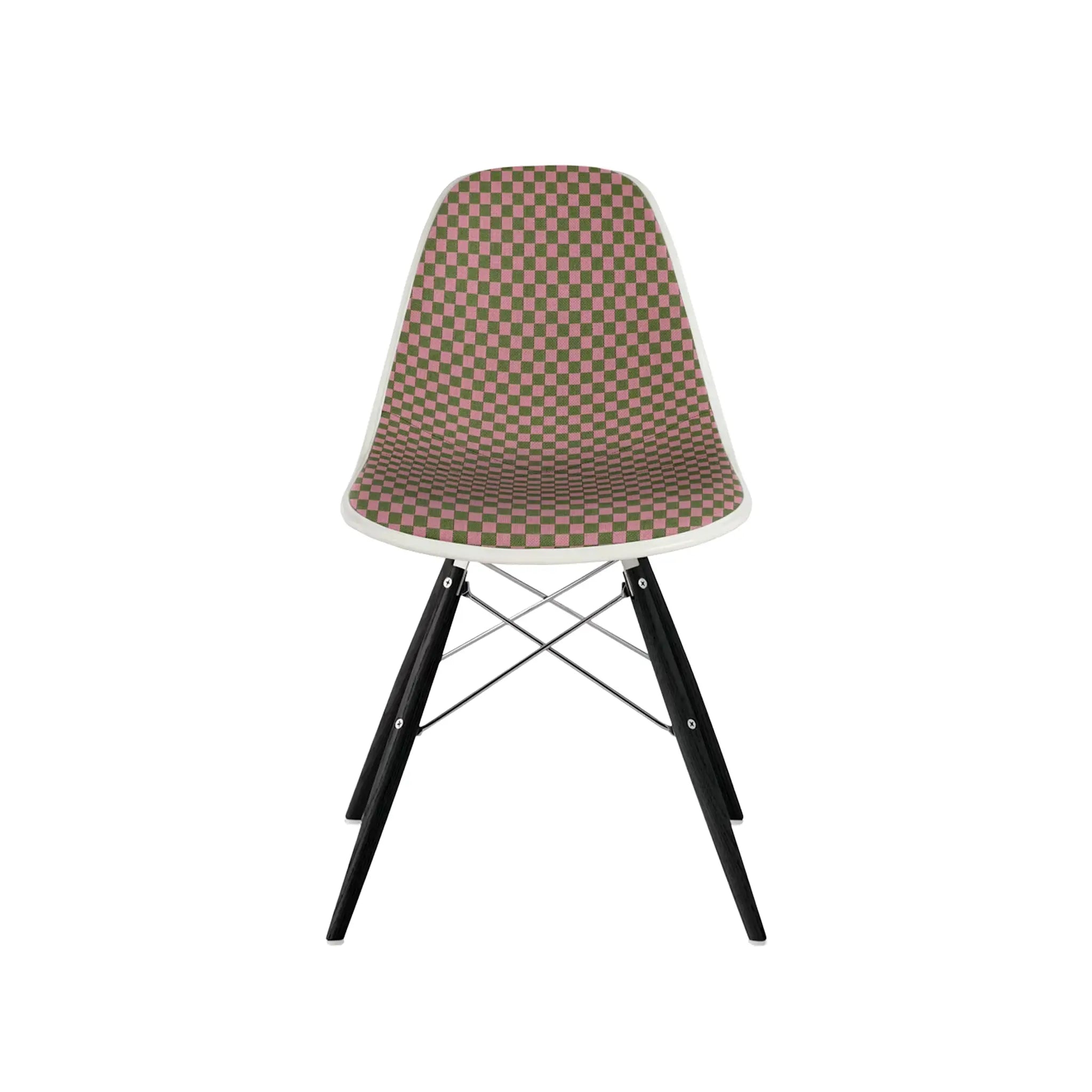 Eames® Molded Plastic Side Chair, Ebony Dowel Base - Upholstered