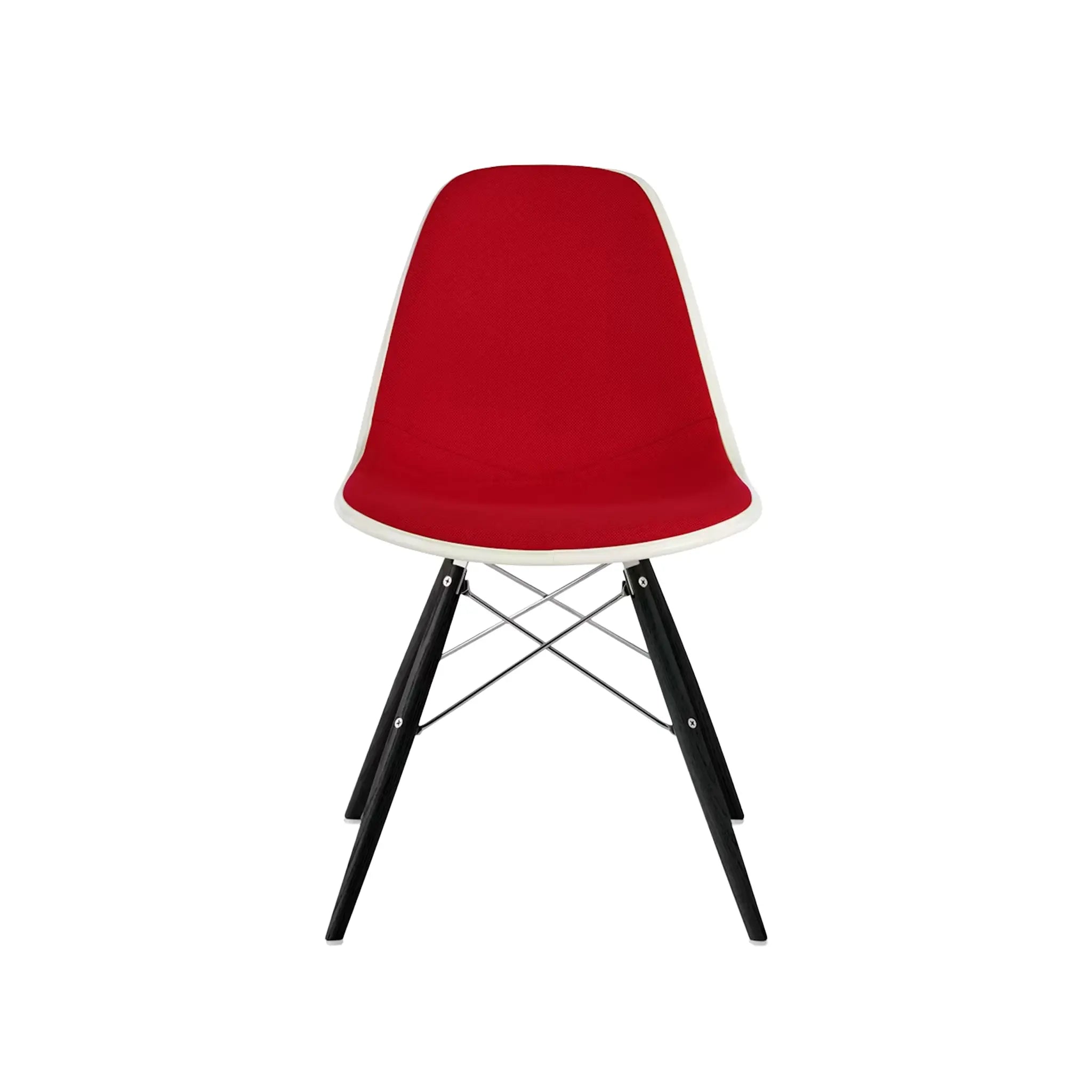 Eames® Molded Plastic Side Chair, Ebony Dowel Base - Upholstered