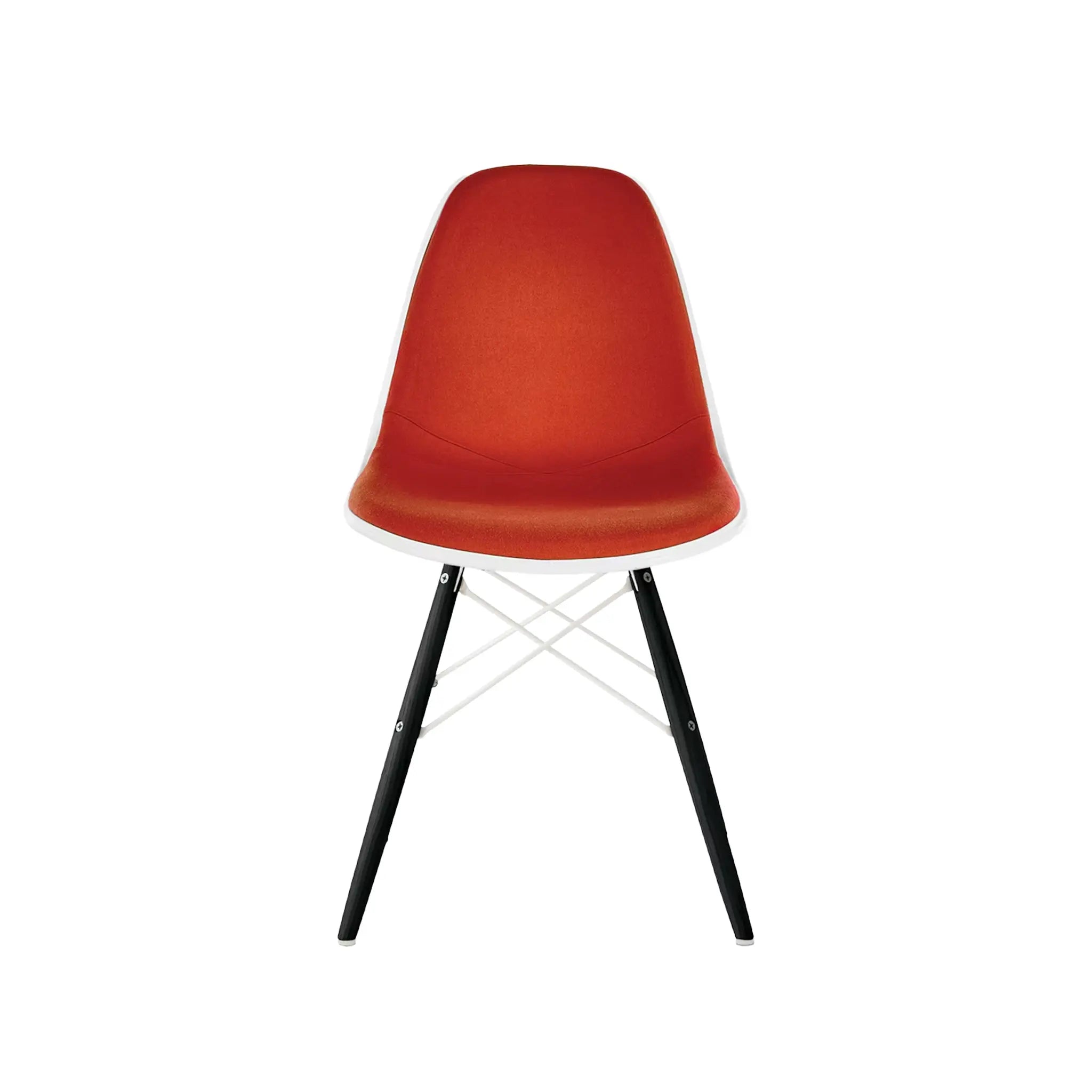 Eames® Molded Plastic Side Chair, Ebony Dowel Base - Upholstered