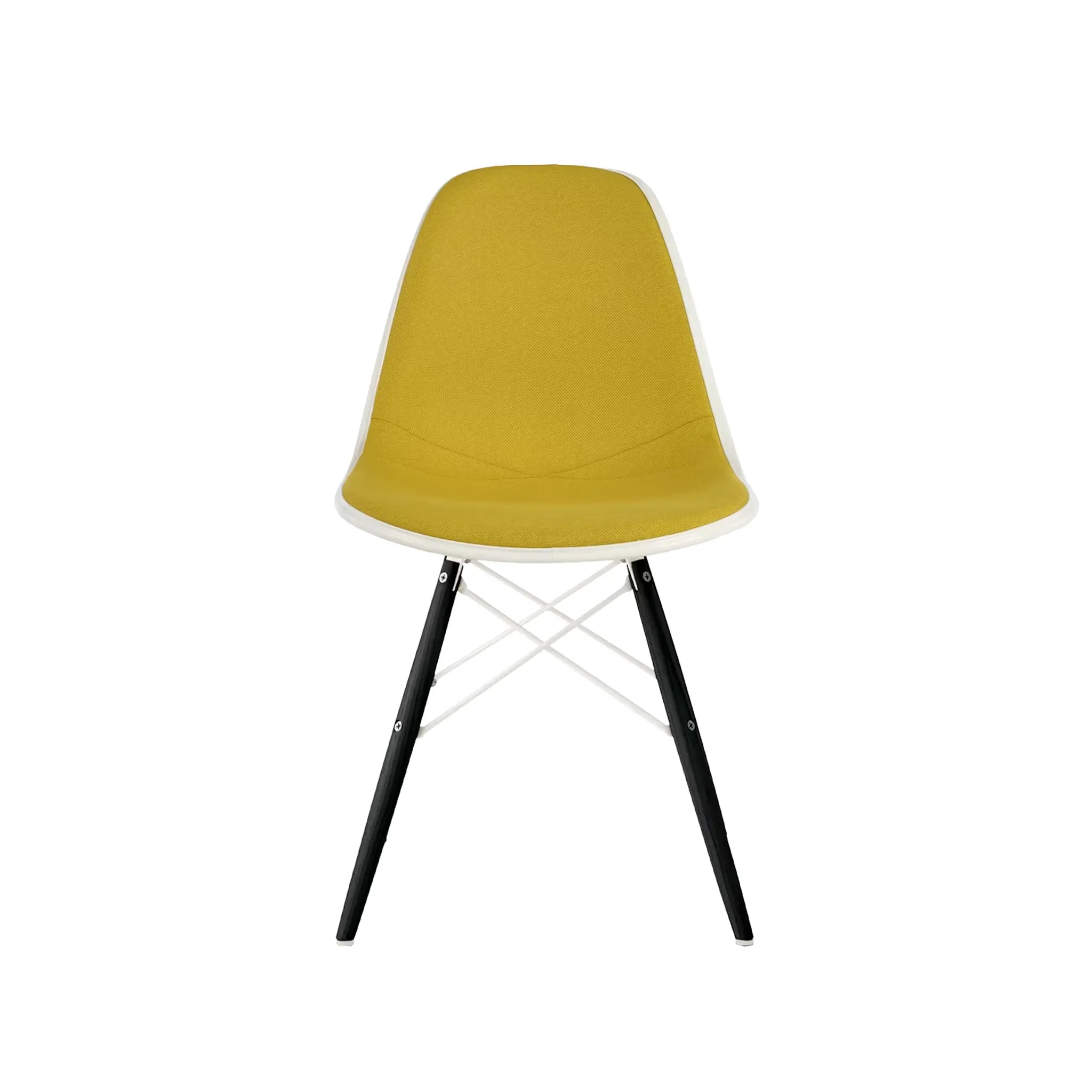 Eames® Molded Plastic Side Chair, Ebony Dowel Base - Upholstered