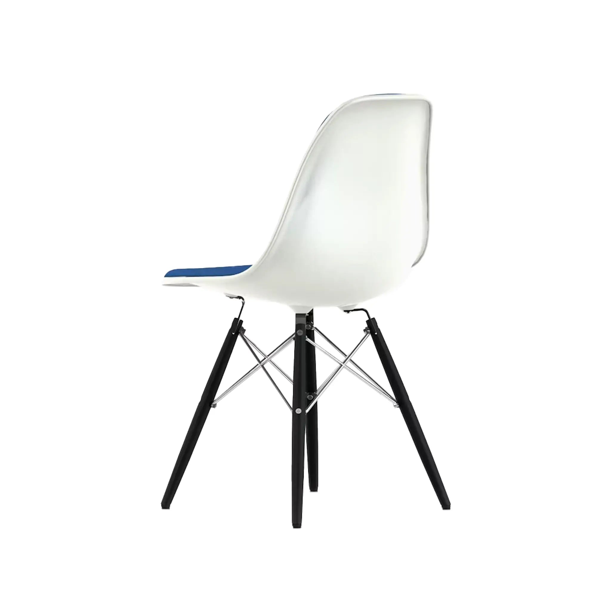 Eames® Molded Plastic Side Chair, Ebony Dowel Base - Upholstered