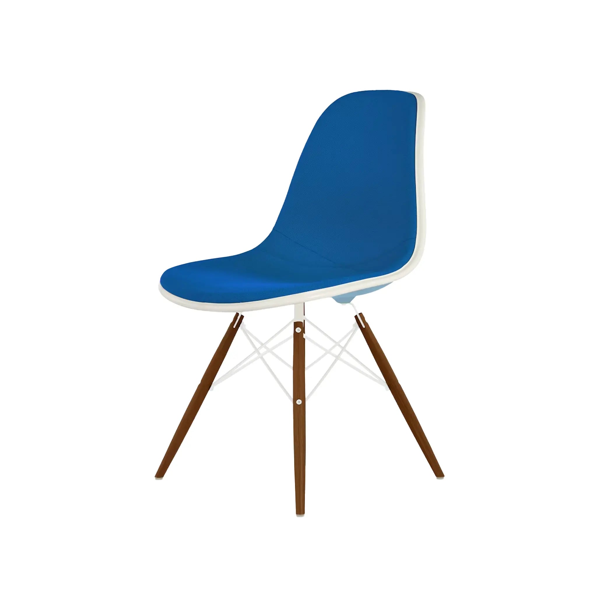 Eames® Molded Plastic Side Chair, Walnut Dowel Base - Upholstered