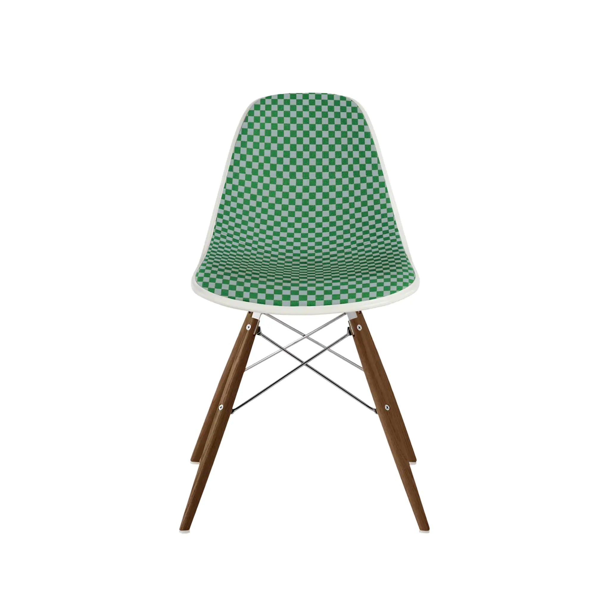 Eames® Molded Plastic Side Chair, Walnut Dowel Base - Upholstered