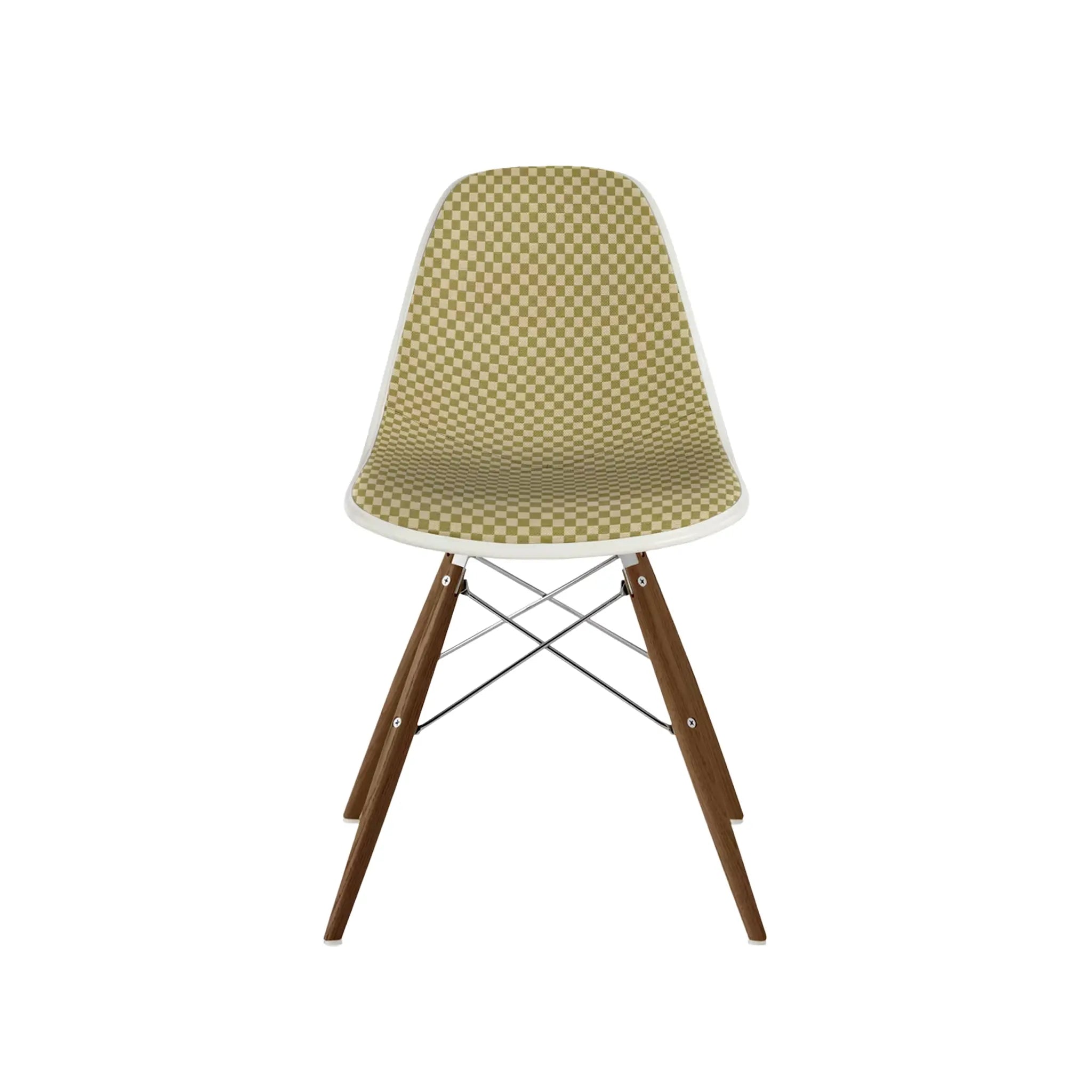 Eames® Molded Plastic Side Chair, Walnut Dowel Base - Upholstered