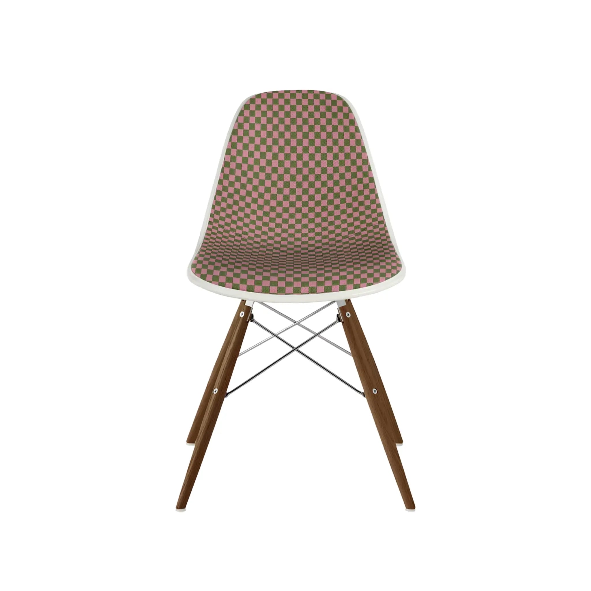 Eames® Molded Plastic Side Chair, Walnut Dowel Base - Upholstered