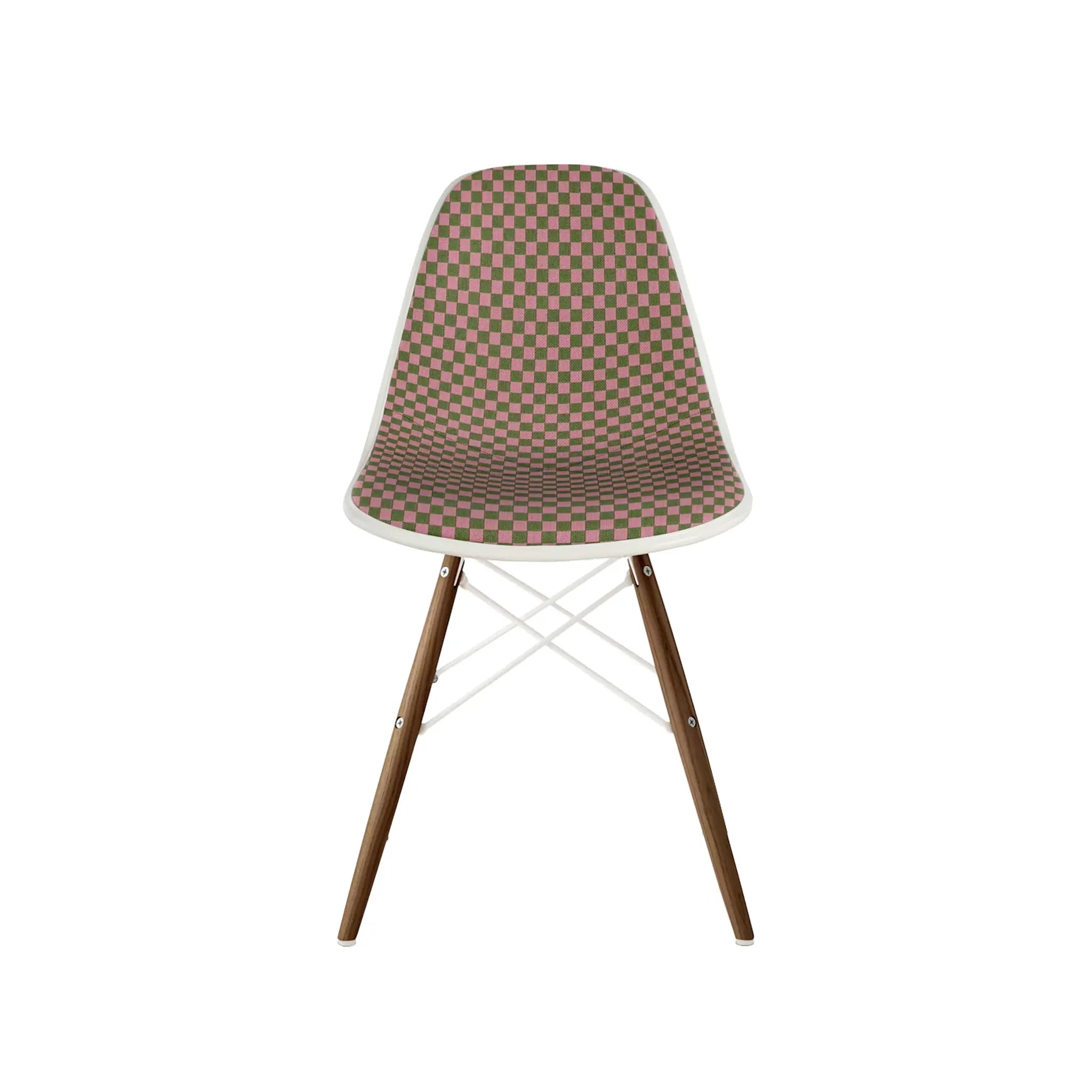 Eames® Molded Plastic Side Chair, Walnut Dowel Base - Upholstered