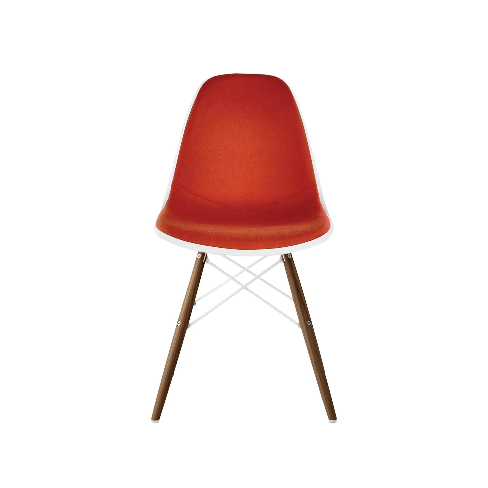 Eames® Molded Plastic Side Chair, Walnut Dowel Base - Upholstered