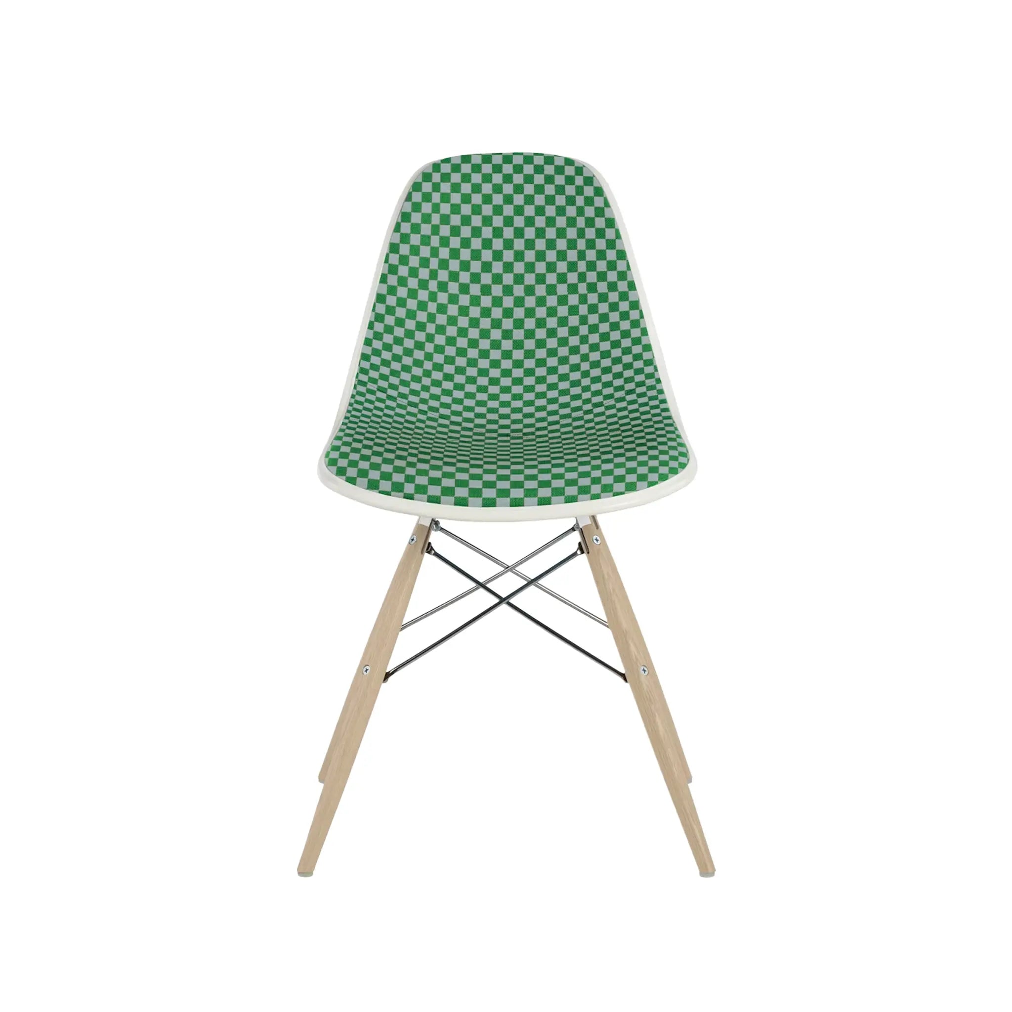 Eames® Molded Plastic Side Chair, White Ash Dowel Base - Upholstered