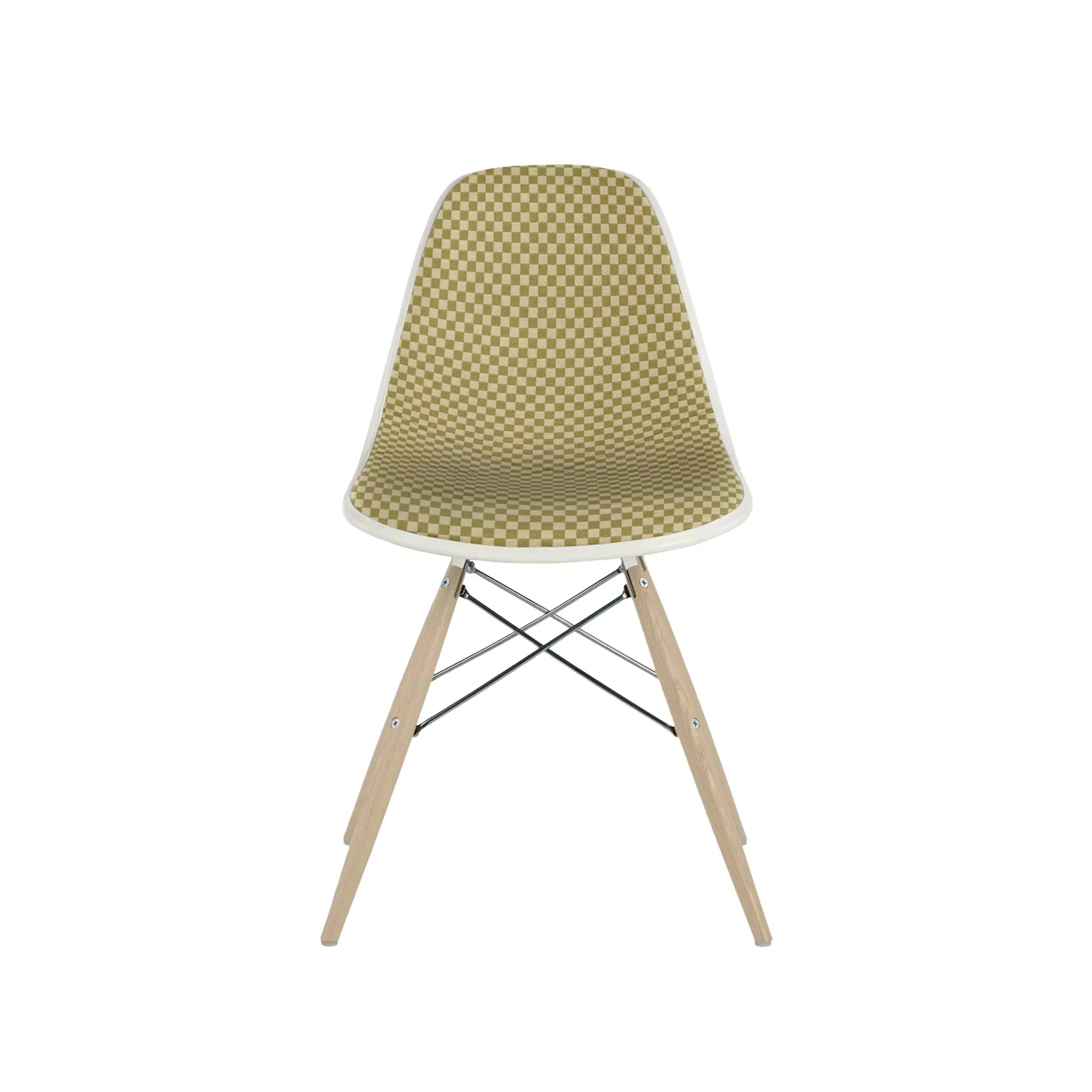 Eames® Molded Plastic Side Chair, White Ash Dowel Base - Upholstered
