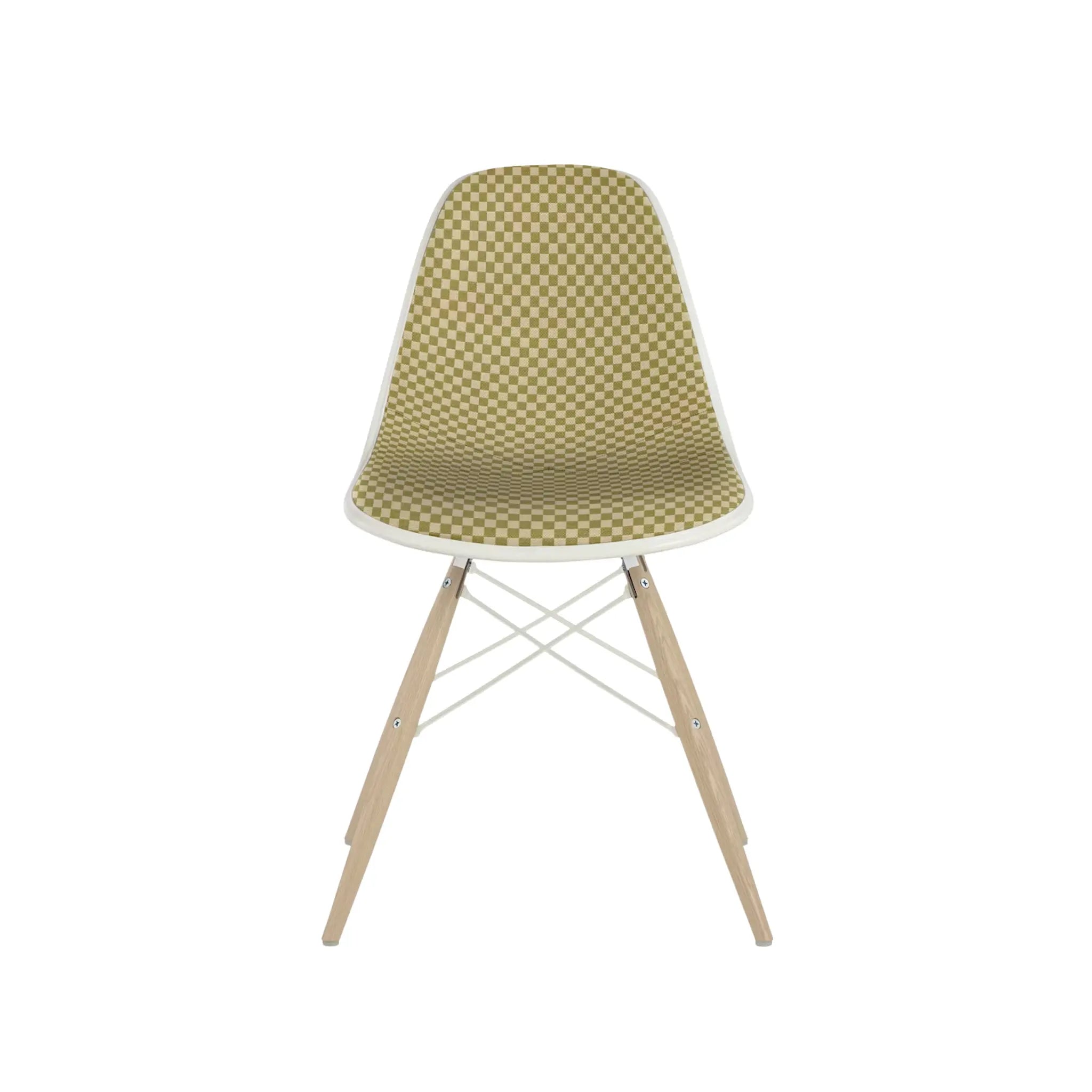 Eames® Molded Plastic Side Chair, White Ash Dowel Base - Upholstered