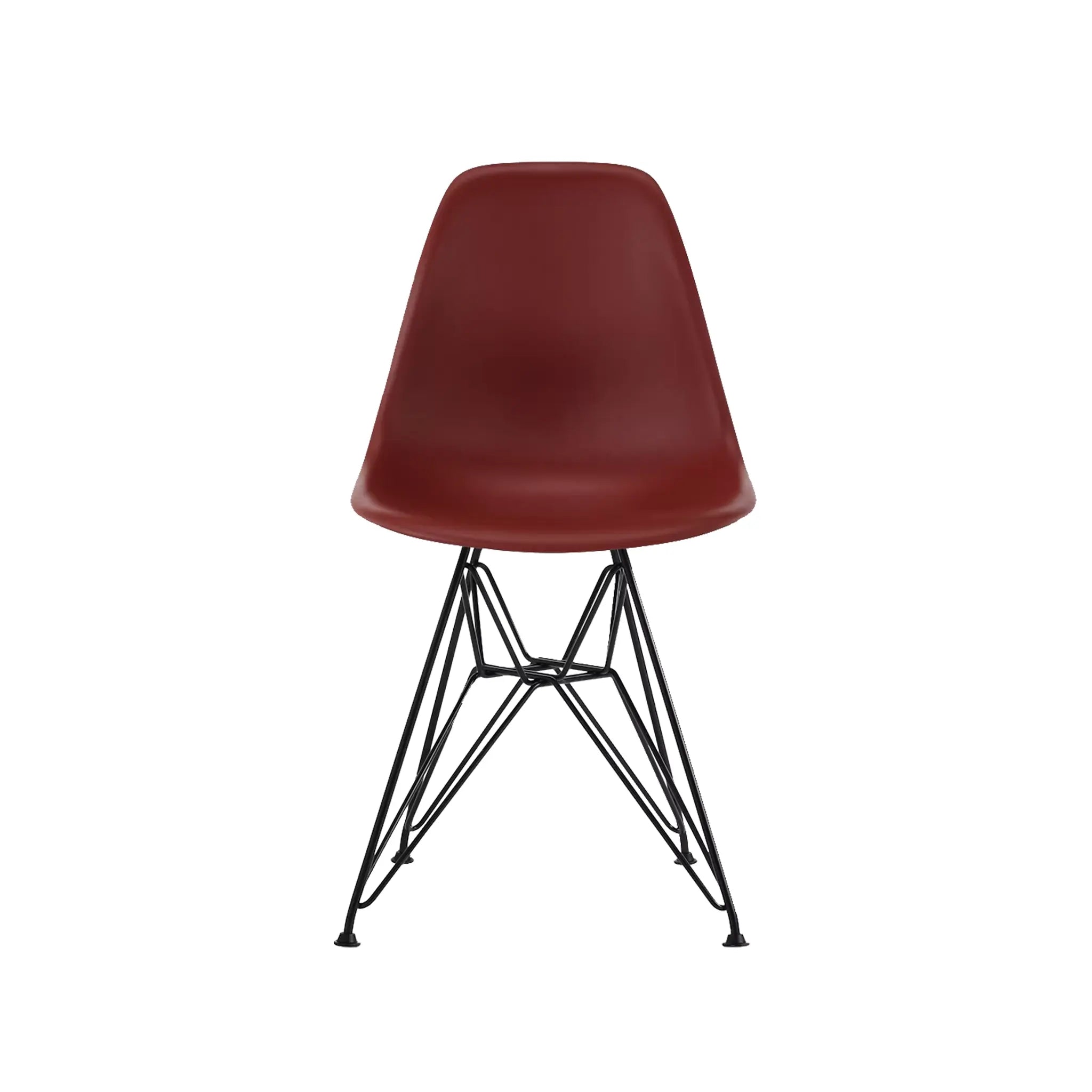 Eames® 模压塑料边椅，金属丝底座