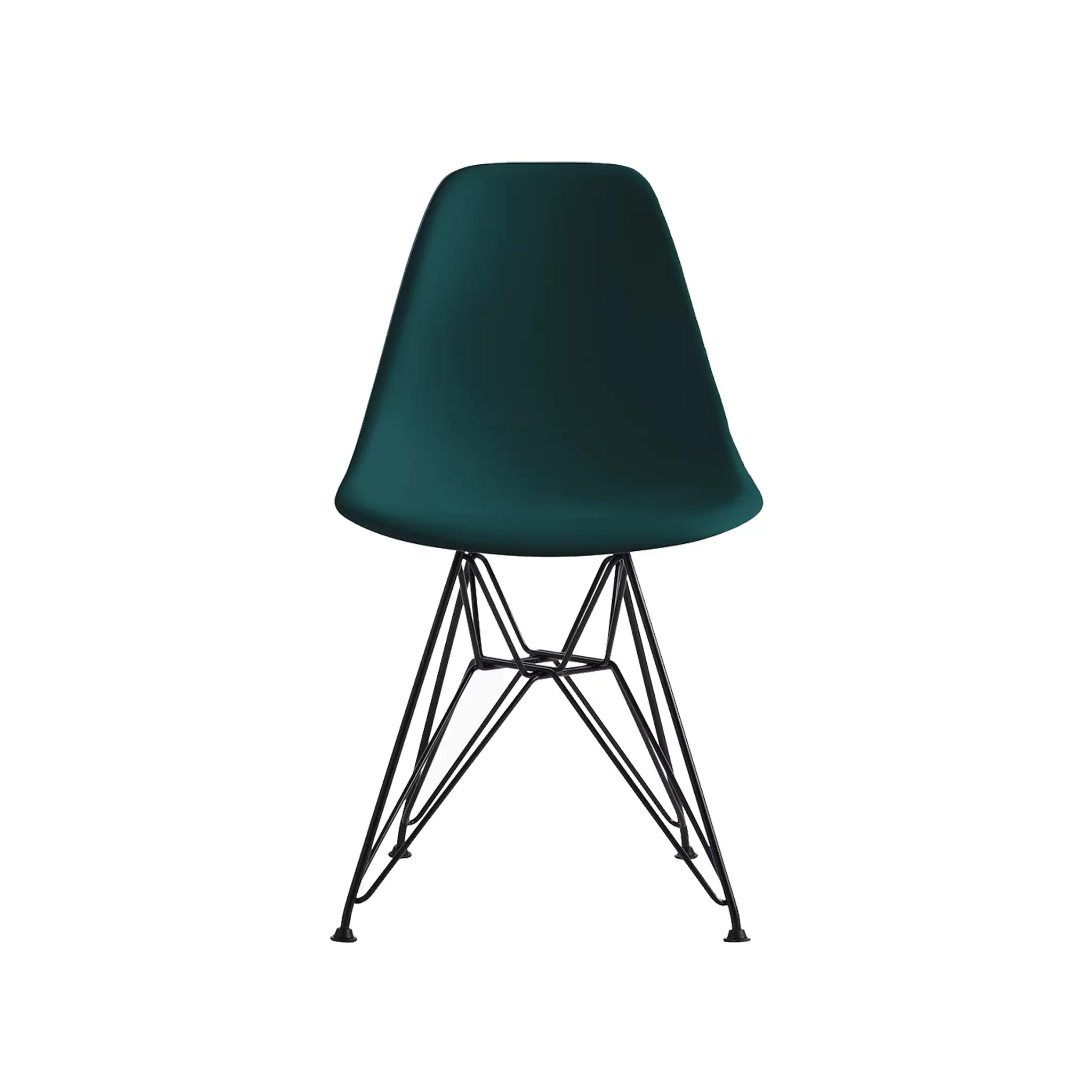 Eames® 模压塑料边椅，金属丝底座