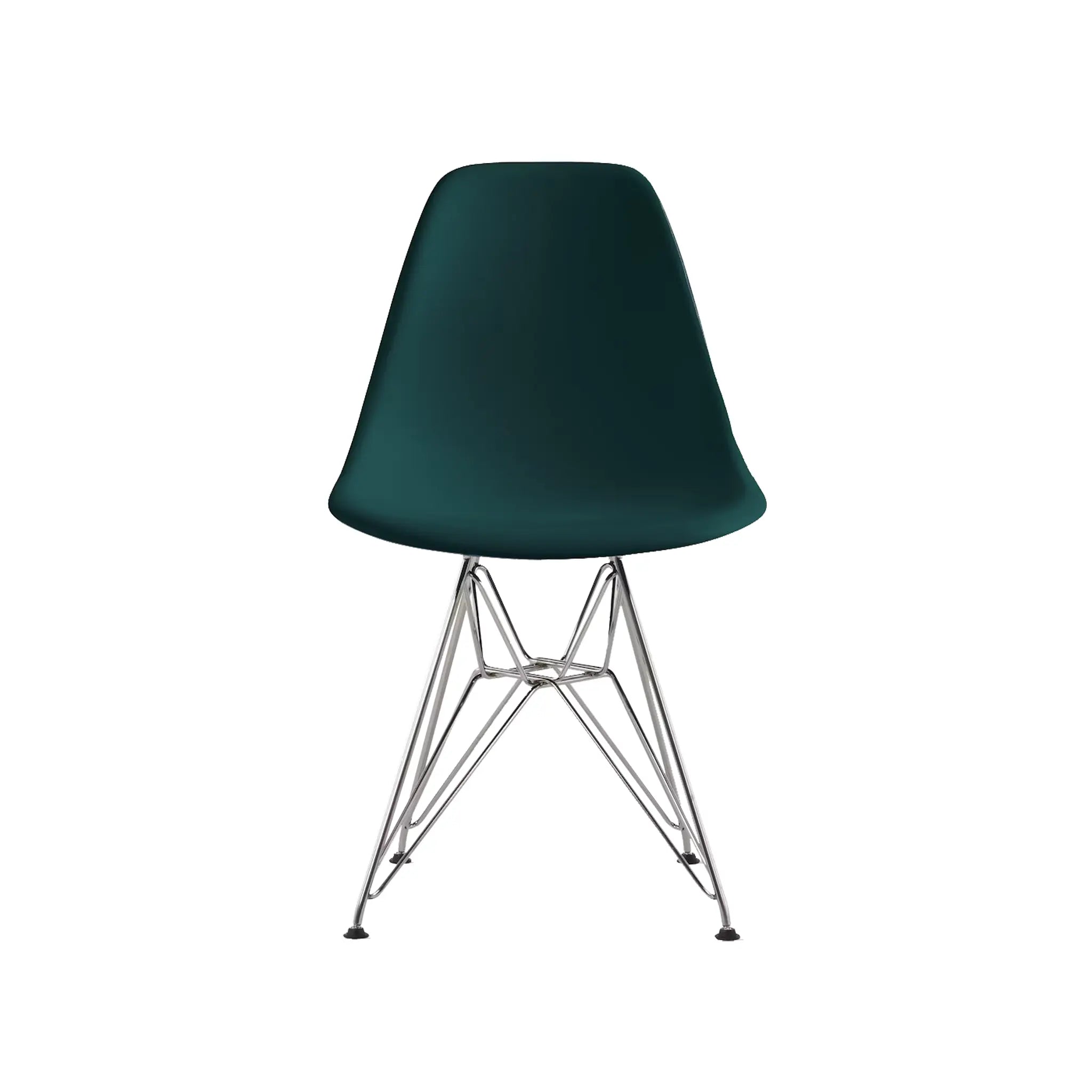 Eames® 模压塑料边椅，金属丝底座