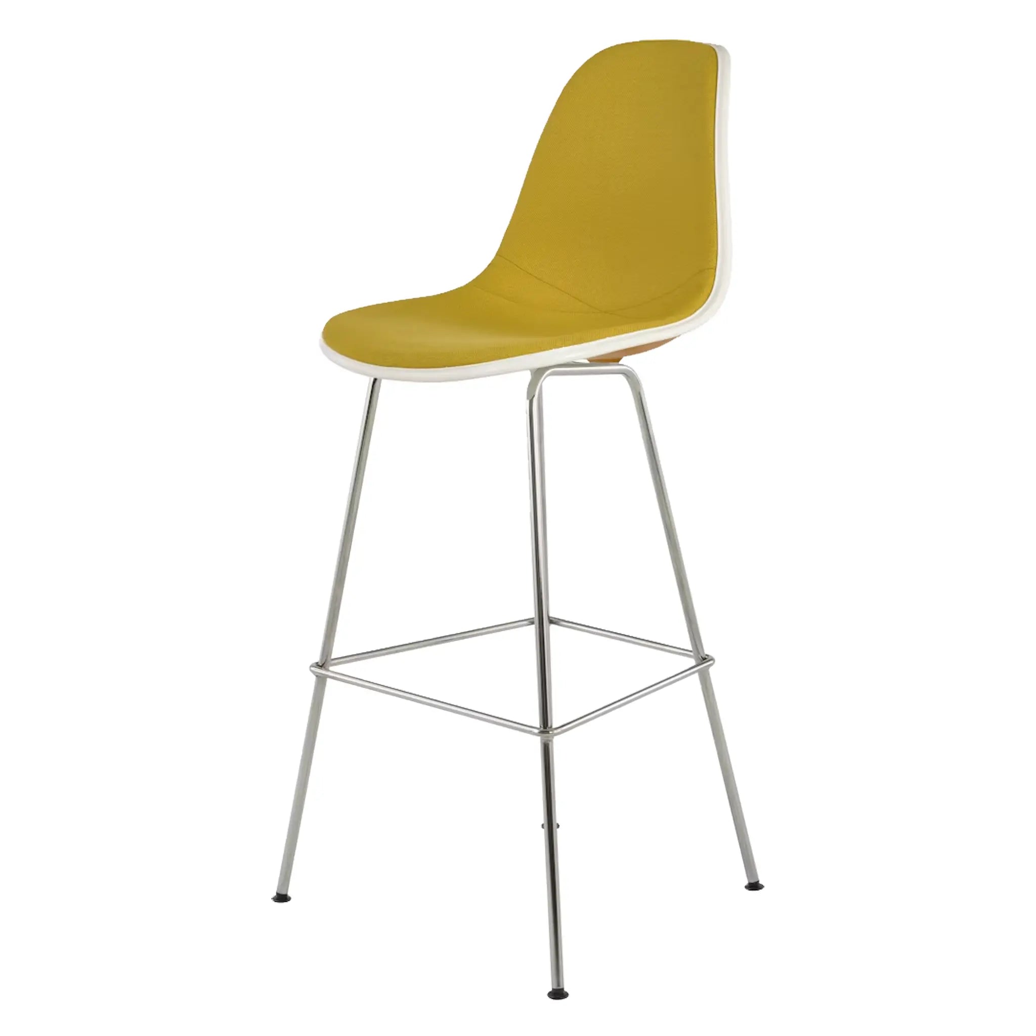 Eames® Molded Plastic Stool, Bar Height - Upholstered