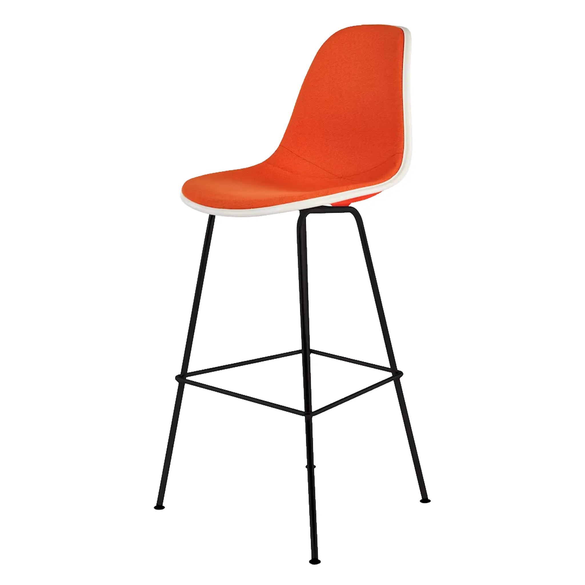 Eames® Molded Plastic Stool, Bar Height - Upholstered
