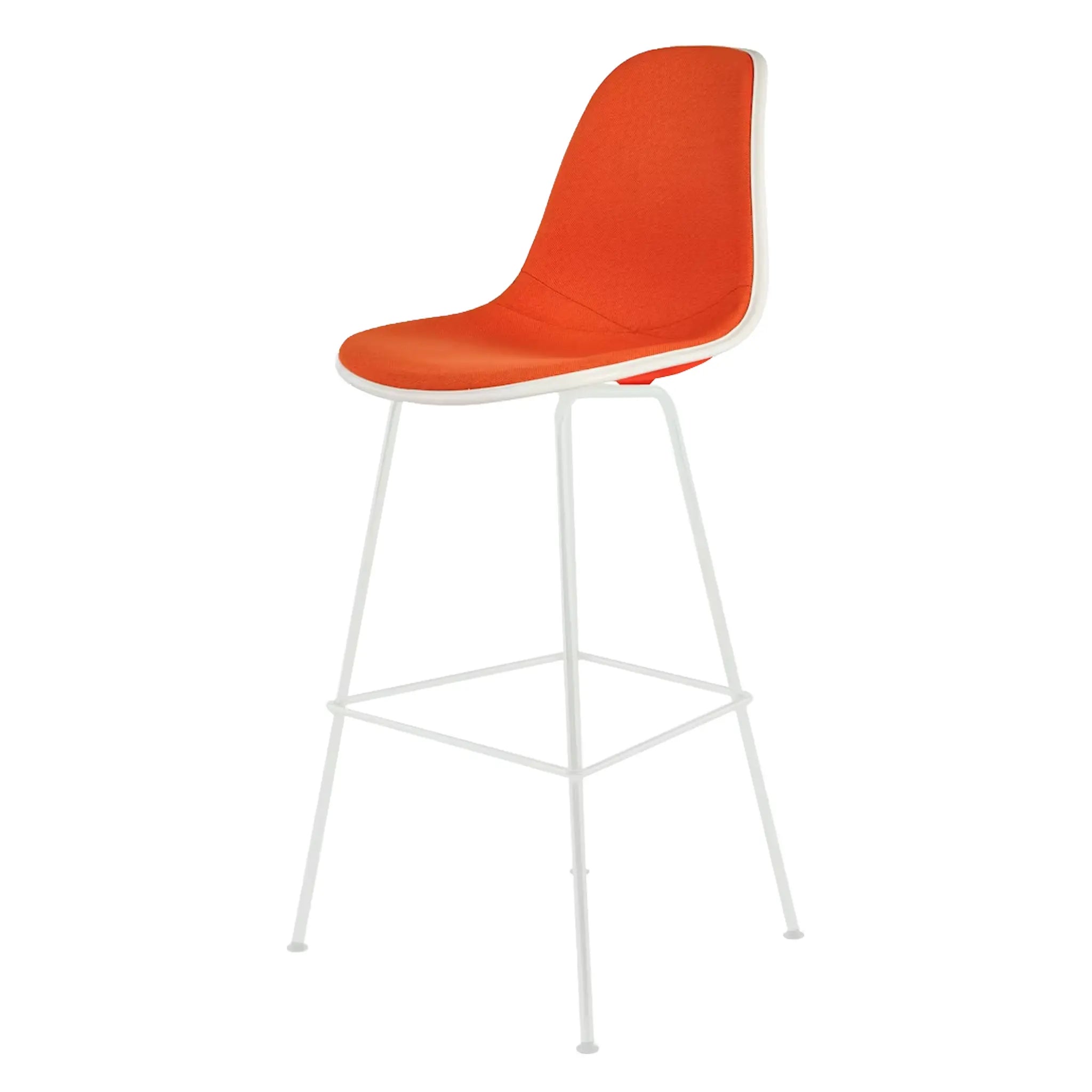 Eames® Molded Plastic Stool, Bar Height - Upholstered