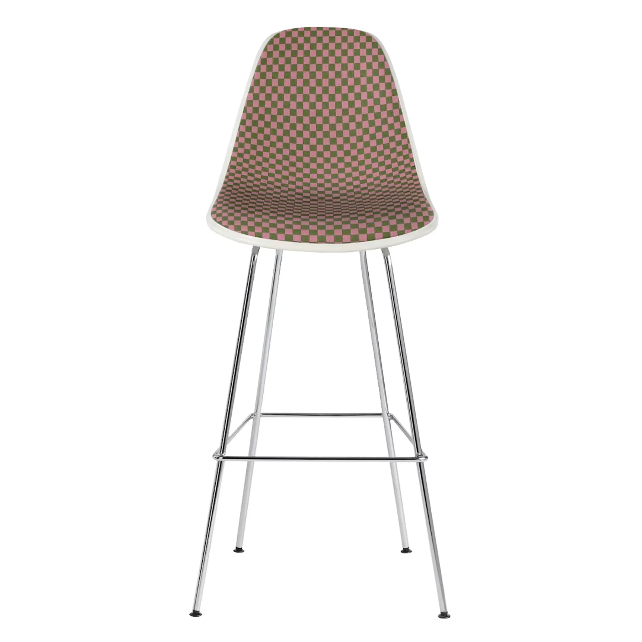 Eames® Molded Plastic Stool, Bar Height - Upholstered