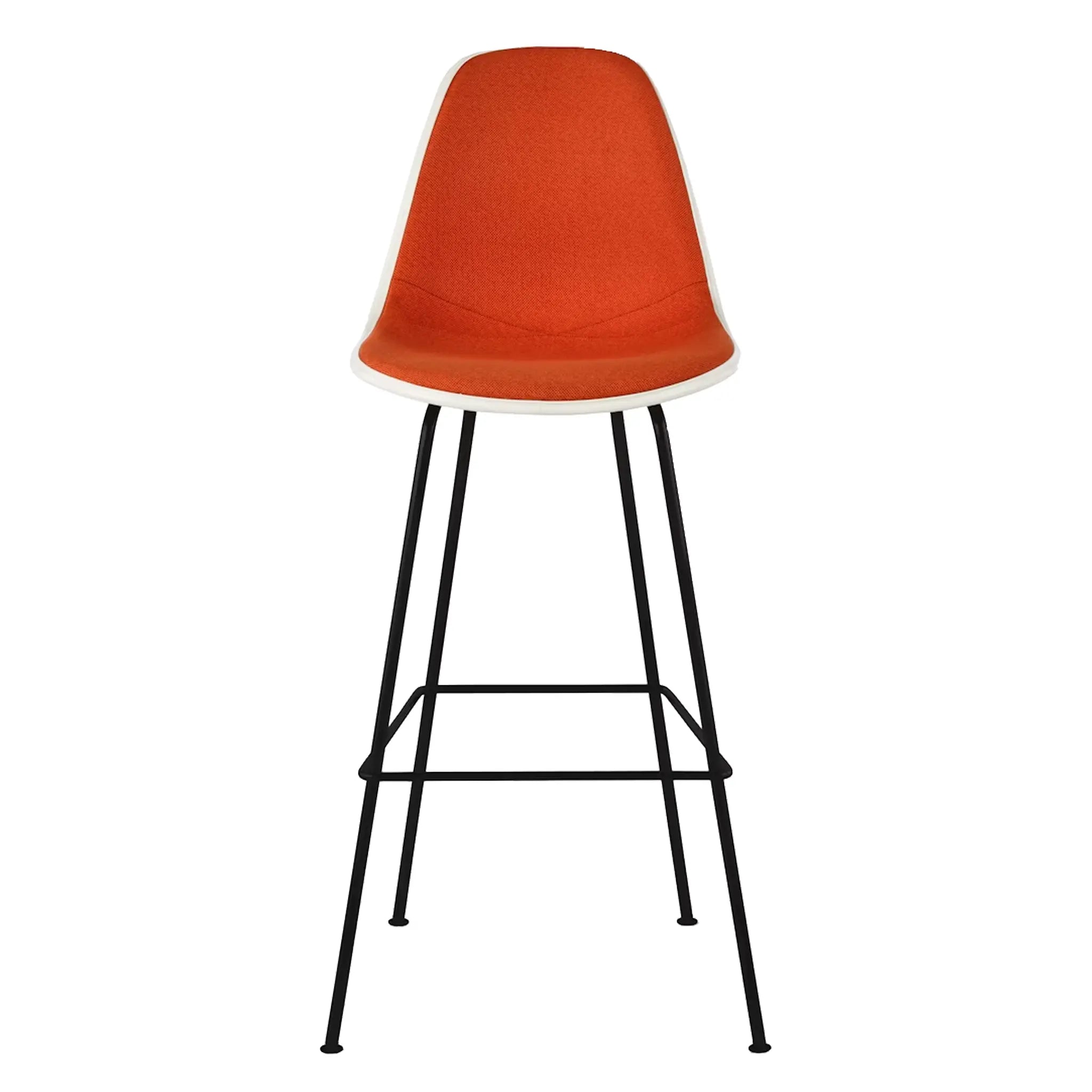 Eames® Molded Plastic Stool, Bar Height - Upholstered