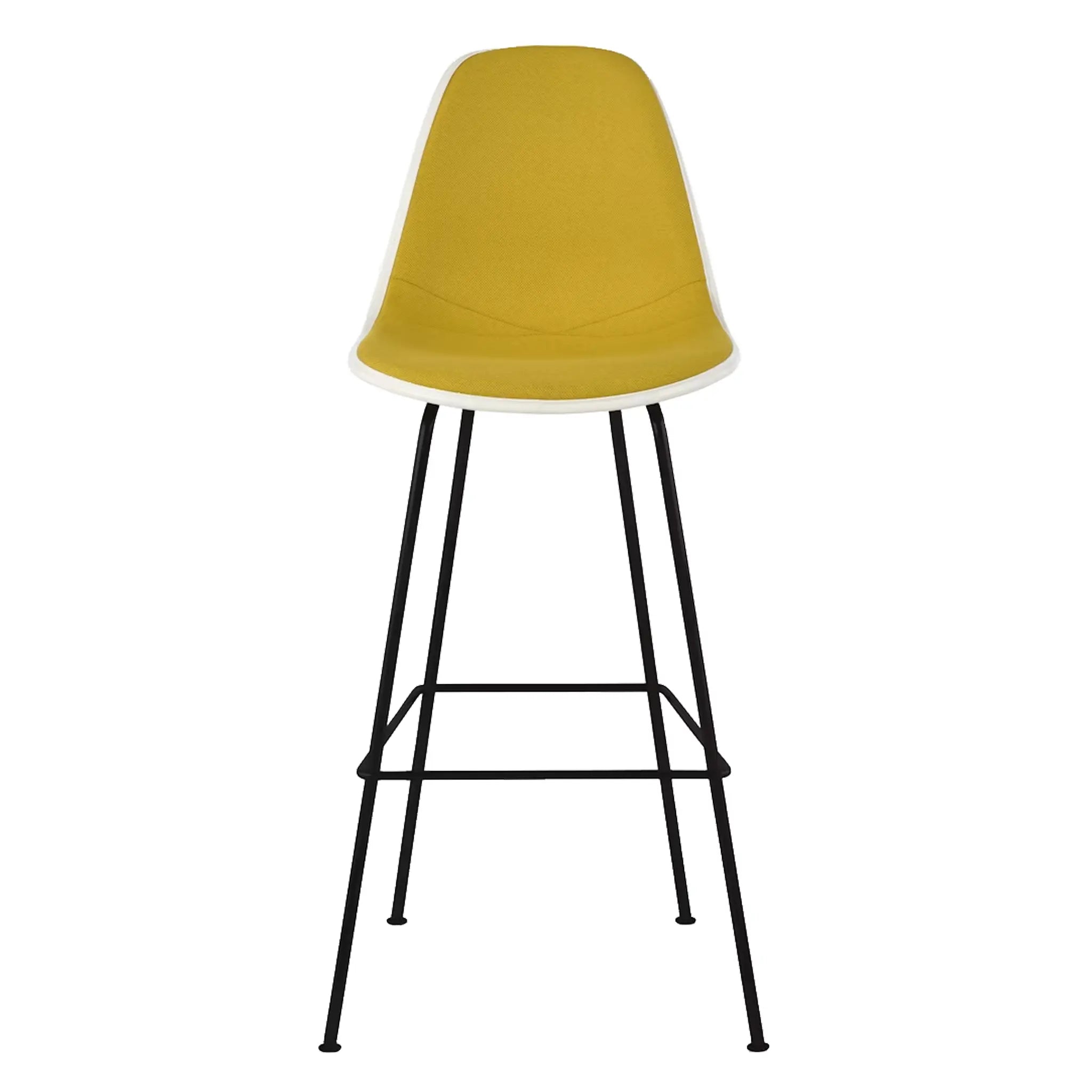 Eames® Molded Plastic Stool, Bar Height - Upholstered