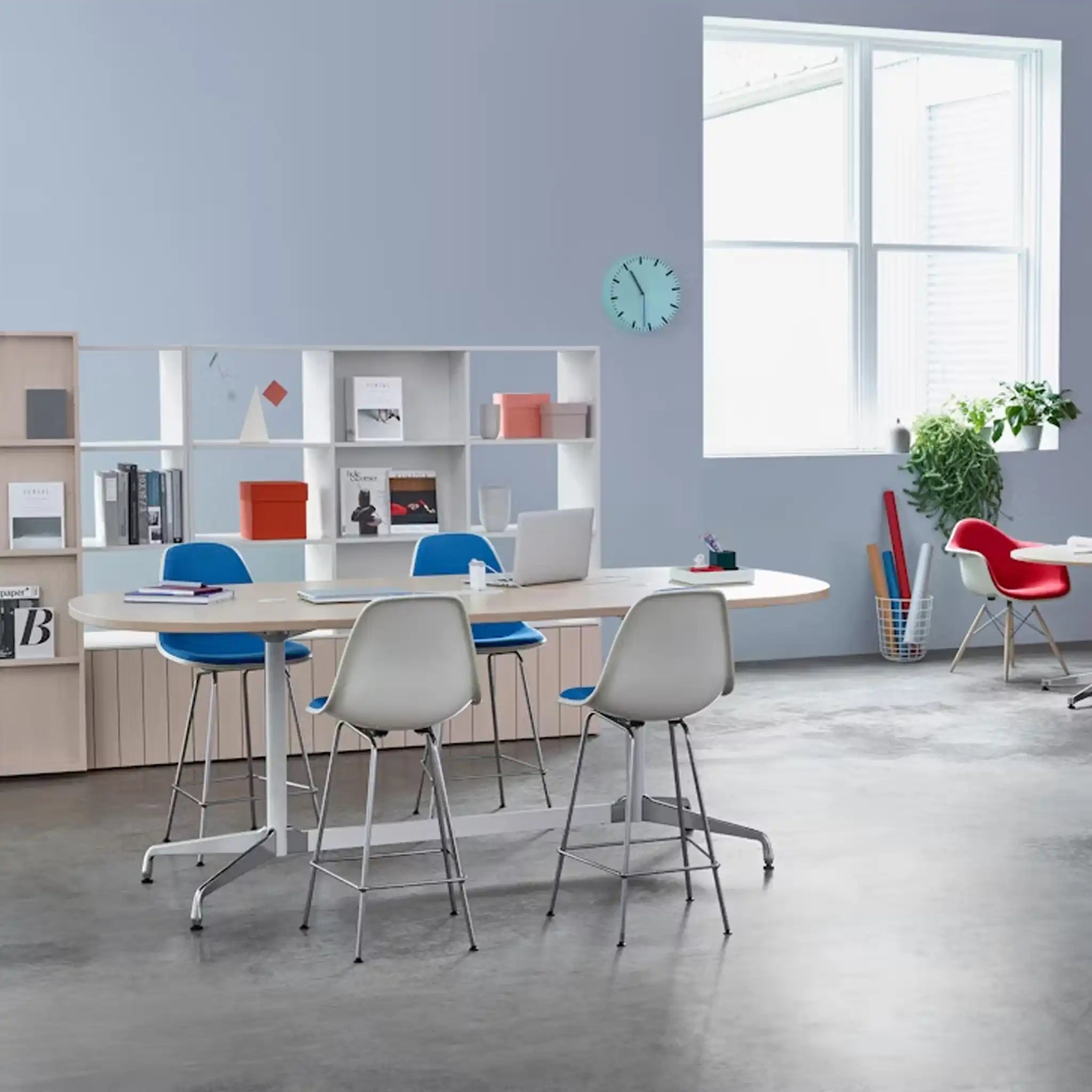 Eames® Molded Plastic Stool, Bar Height - Upholstered