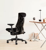 Embody task chair, Nelson X-Leg Table.