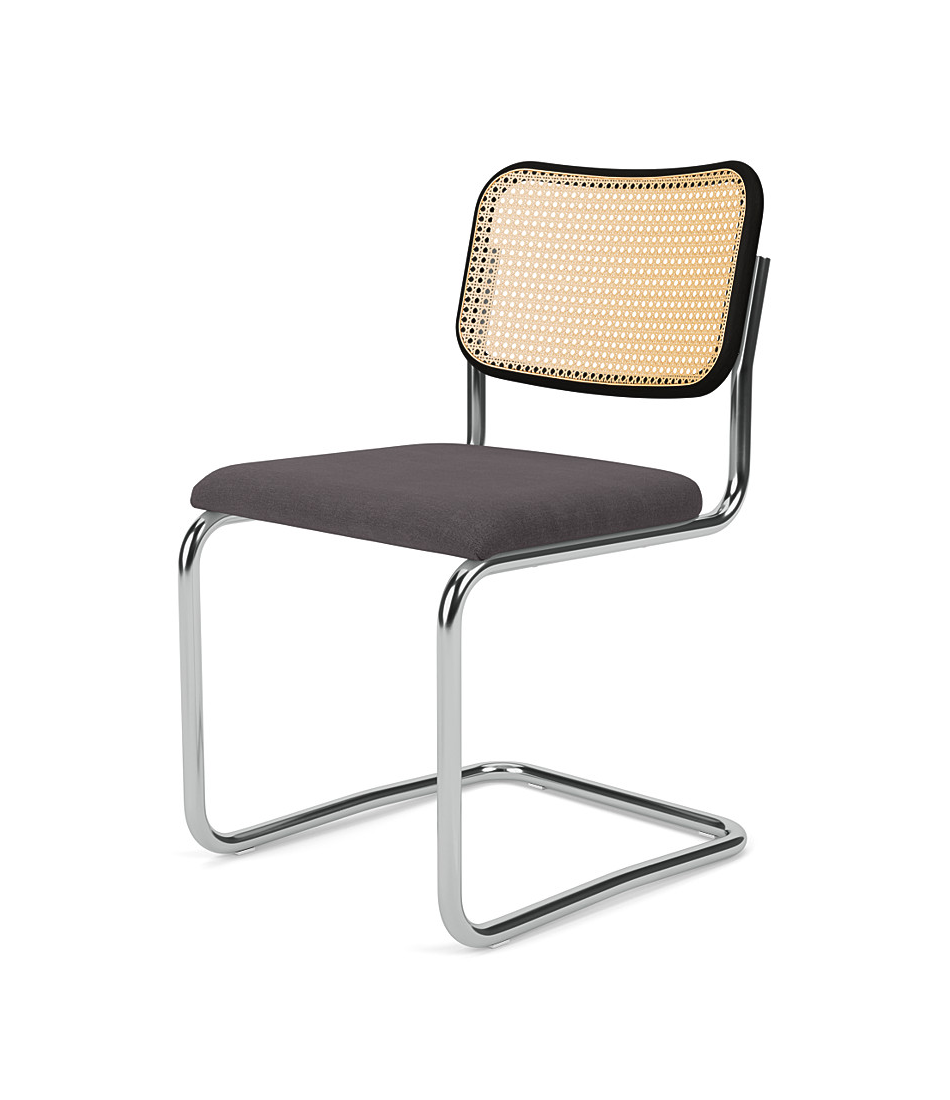 Cesca Chair - Armless with Upholstered Seat & Cane Back