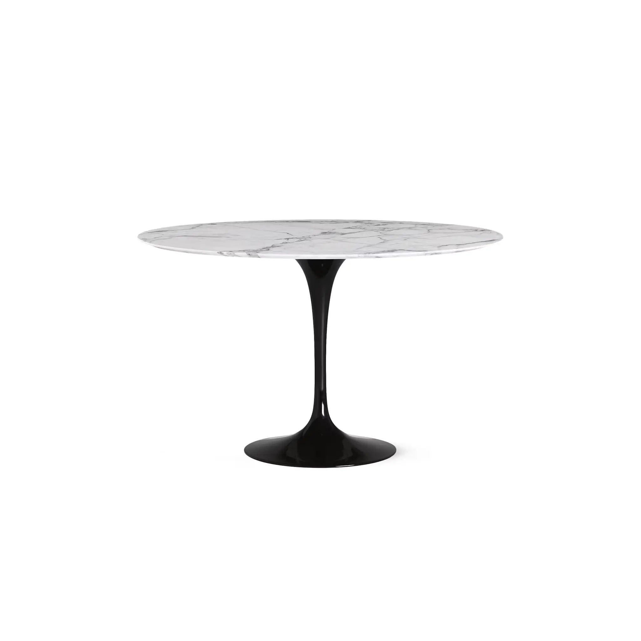 Saarinen 圆形餐桌 - 卡拉拉大理石/白色底座 35" - 60"