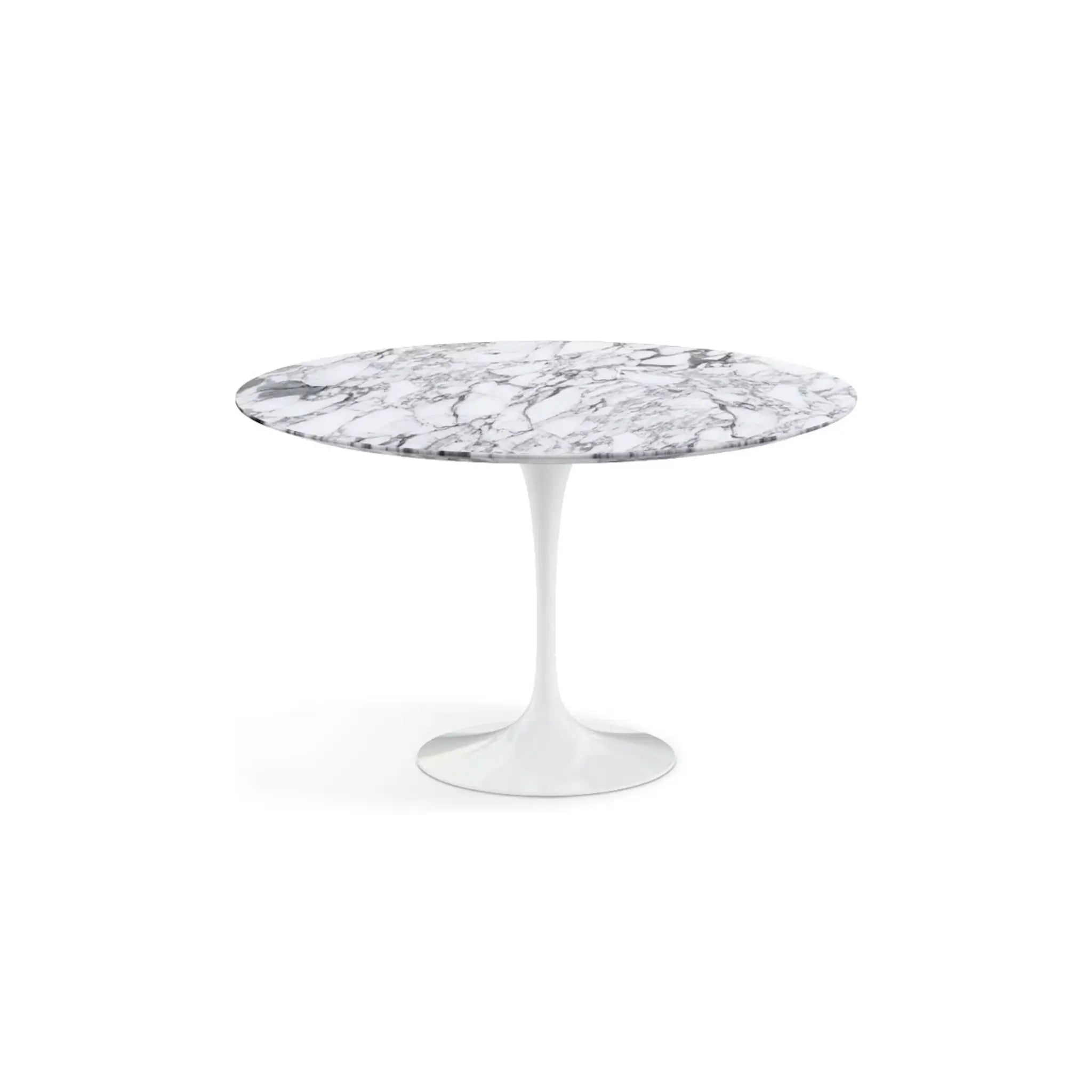Saarinen 圆形餐桌 - 卡拉拉大理石/白色底座 35" - 60"