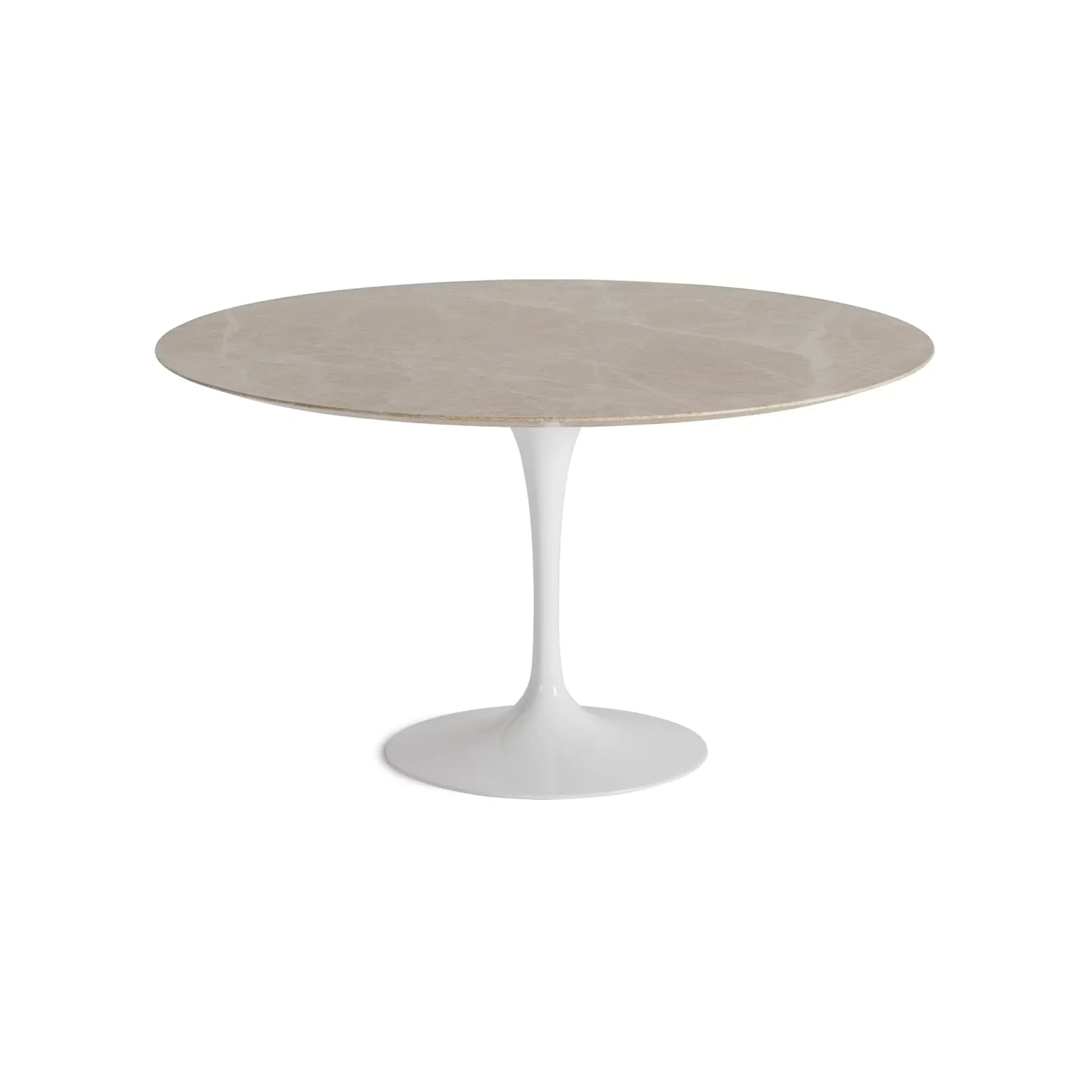 Saarinen 圆形餐桌 - 卡拉拉大理石/白色底座 35" - 60"