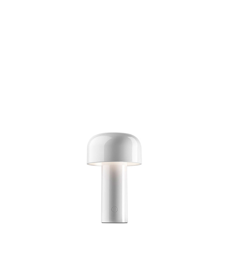 Portable table lamp in white.