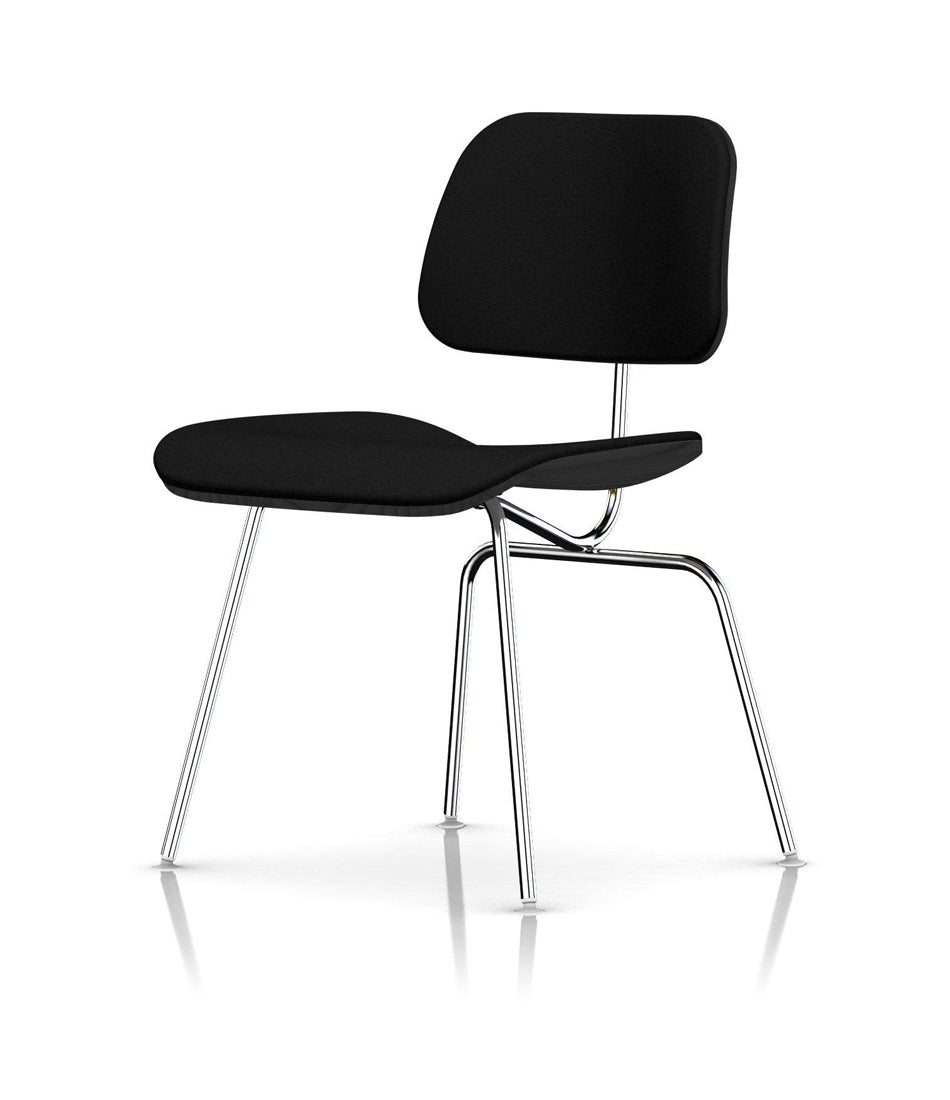 Eames® 模压胶合板餐椅，金属底座软垫
