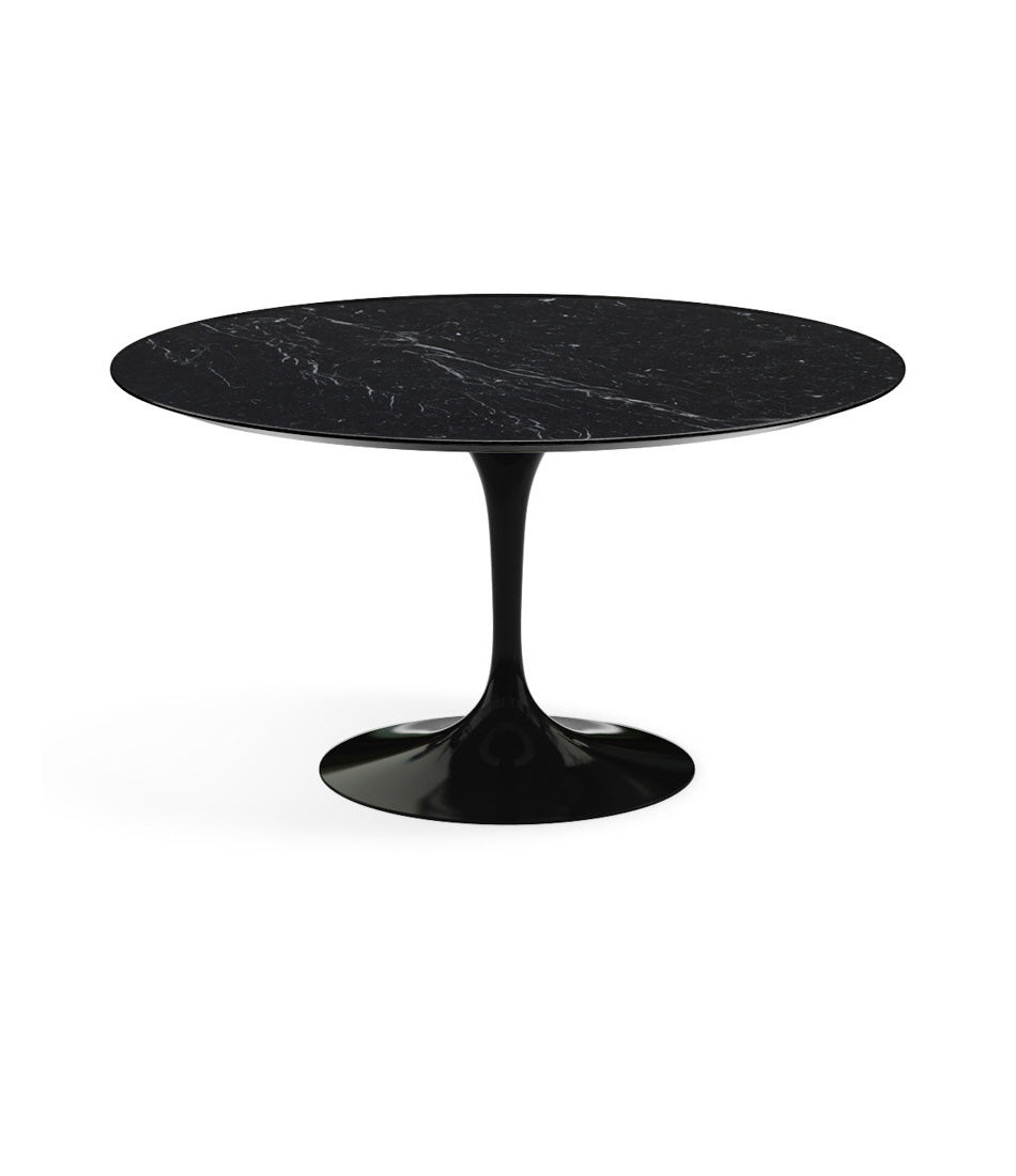 Saarinen 圆形餐桌 - Marquina 大理石/黑色底座 35" - 60"