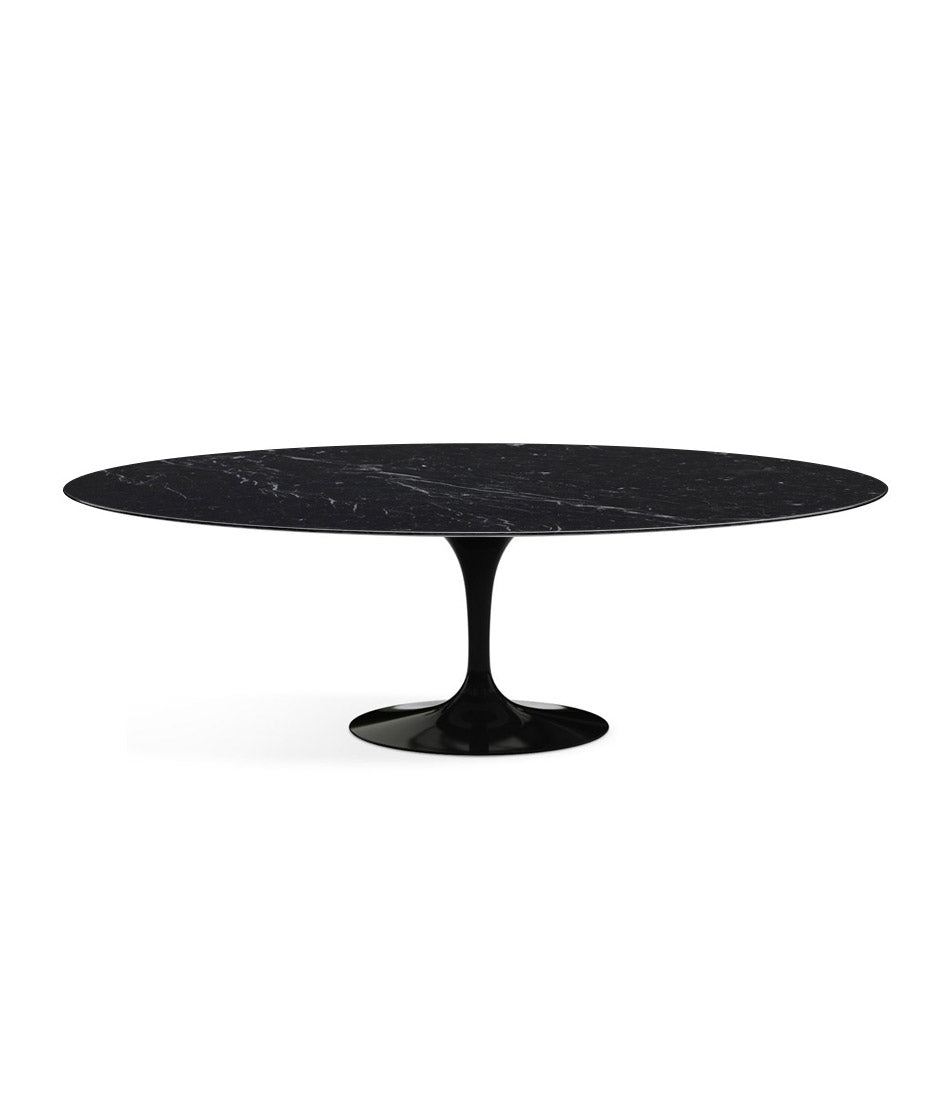 Saarinen Oval Dining Table - Marquina Marble/Black Base 72" - 96"